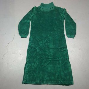 Vtg 70s Turtle Neck Velour Dress Womens Size 5 Gr… - image 1